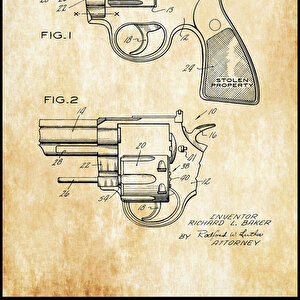 1973 Colt Revolver Patent Tablo Czg8p305