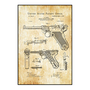 1904 Luger Pistol Parabellum Patent Tablo  Czg8p308