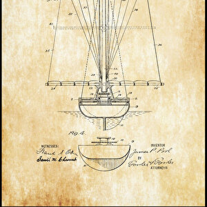 1900 Sail Boat Patent Tablo Czg8p401