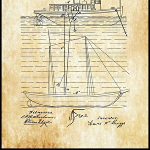1873 Salvage Ship Patent Tablo Czg8p403