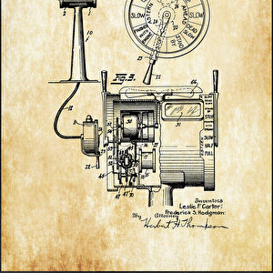 1930 Ship Telegraph And Decorder Patent Tablo Czg8p407