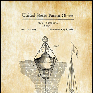 1878 Nautical Buoy Patent Tablo Czg8p408