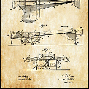 1911 Aerial Machine Patent Tablo Czg8p506