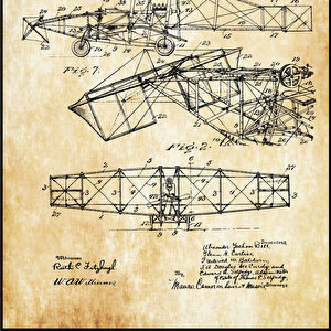 1911 Alexander Bell Flying Machine Patent Tablo Czg8p507