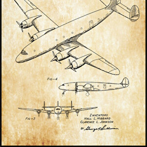 1943 Lockheed Constellation Airplane Patent Tablo Czg8p511