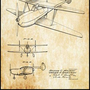 1926 Two Engine Biplane Patent Tablo Czg8p512