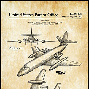 1961 Lockheed Airplane Patent Tablo Czg8p515