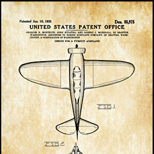 1933 Boeing P-29 Patent Tablo Czg8p516