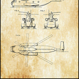 1964 Helicopter Design Patent Tablo Czg8p518