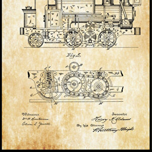 1886 Locomotive Patent Tablo Czg8p530