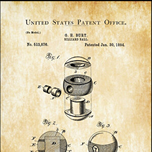 1894 Billiard Ball Patent Tablo Czg8p613