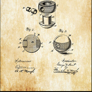 1894 Billiard Ball Patent Tablo Czg8p613