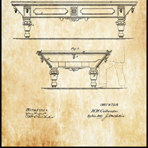 1872 Pool Table Patent Tablo Czg8p616