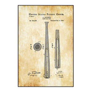 1894 Baseball Bat Patent Tablo Czg8p617