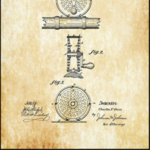 1874 Fishing Reels Patent Tablo Czg8p628