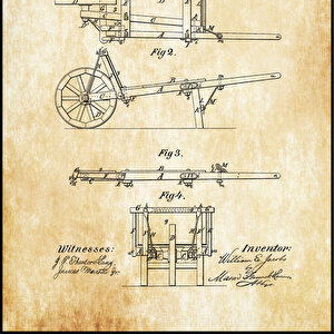 1876 Wheelbarrows Patent Tablo Czg8p630