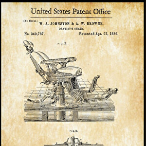 1886 Dentist Chair Patent Tablo Czg8p801