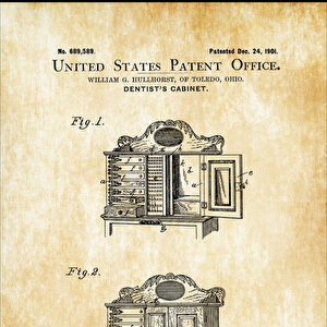 1901 Dentists Cabinet Patent Tablo Czg8p803