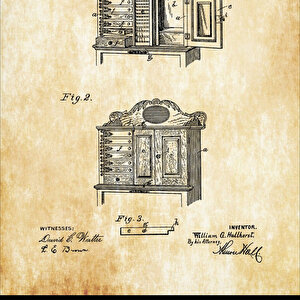 1901 Dentists Cabinet Patent Tablo Czg8p803