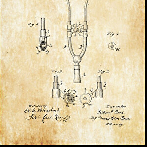 1882 Stethoscope Patent Tablo Czg8p821