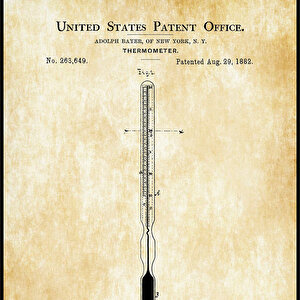1882 Thermometer Patent Tablo Czg8p825