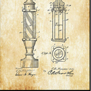 1900 Barbers Pole Patent Tablo Czg8p841