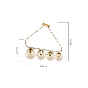 Terena 4'lü Sıralı Avize Gold MDL 4173