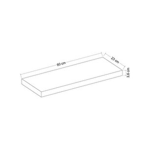 Gizli Raf Tutuculu Duvar Rafı 60 cm Mat Siyah