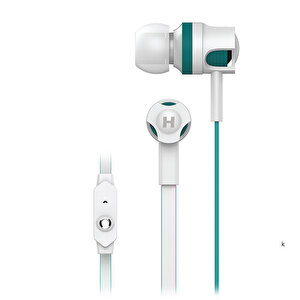 HY-X06 Mobil Telefon Uyumlu Beyaz/Mavi Kulak İçi Mikrofonlu Kulaklık