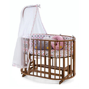 Maxi-cosi 6+1 Play Beşik %100 Kayın Ağacı Ceviz-Pembe