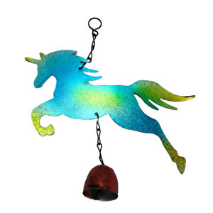 Unicorn Figürlü Rüzgar Çanı Mavi