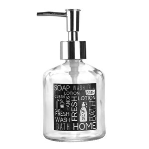 Cam Sıvı Sabunluk Yazılı Model 300 Ml Siyah