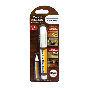 Mobilya Rötuş Kalemi + Ahşap Dolgu Kalemi Beyaz
