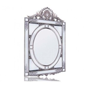 Porio Gümüş Başak Detaylı Taçlı Ayna 100x66