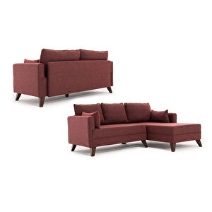 Bella Soft Mini Köşe Bordo Sağ