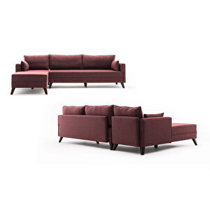 Bella Soft Köşe Koltuk Bordo Sol