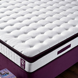 Purple 120x200 Tek Kişilik Pedli Yatak Full Ortopedik Yaylı Yatak