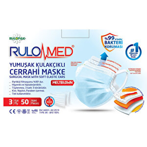 Rulomed Cerrahi Maske 50'li