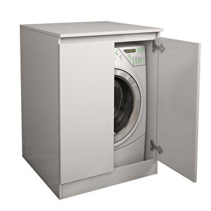 Kapaklı Çamaşır Makinesi Alt Dolabı Beyaz CM3