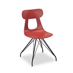 Smart Plastik  Metal Ayak Bahçe  Mutfak Sandalye Yakut Kırmızı