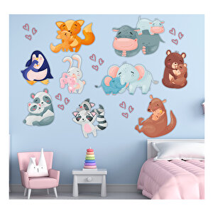 Tilki Dünyası İyiki Varsın Anneciğim Sevimli Hayvanlar Çocuk Odası Sticker T0342 St