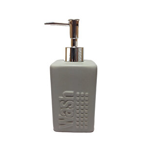Seramik Sıvı Sabunluk Gri 7x7x17 Cm 300 Ml 968168-001b