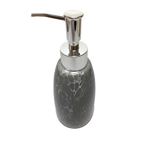 Mermer Desenli Gri Sıvı Sabunluk 8x8x17 Cm 300 Ml 19g225-1b