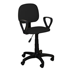 Ofis Sandalyesi Sekreter Koltuğu Bilgisayar Koltuğu Kollu Çalışma Taburesi Siyah