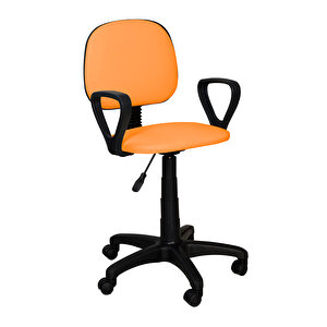 Ofis Sandalyesi Sekreter Koltuğu Bilgisayar Koltuğu Kollu Çalışma Taburesi Turuncu