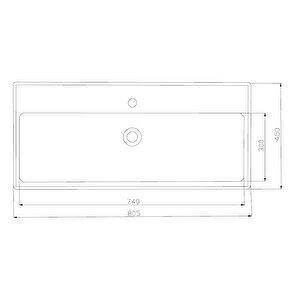 80 Cm Sky Dolap Uyumlu Seramik Lavabo