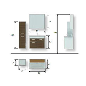 Papatya 80 Banyo Dolabi