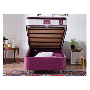 Purple Yatak Seti 100x200 Cm Tek Kişilik Yatak Baza Başlık Takımı