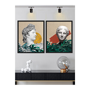 Afrodit ve Apollon Tablo Set 40x50 cm Siyah