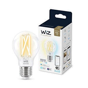 WiZ Wi-Fi BLE Filament Şeffaf Cam Beyaz Ambiyans 2700K - 6500K  7-60W A60 E 27 1PF/6 Akıllı Ampul